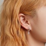 Strieborné náušnice, dvojitá obrúčka