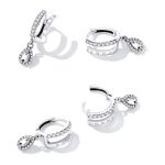 Strieborné náušnice, dvojitá obrúčka