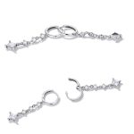 Strieborné náušnice, štvorcové