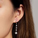 Strieborné náušnice, štvorcové