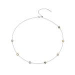 Strieborný náhrdelník so sklenenými korálkami