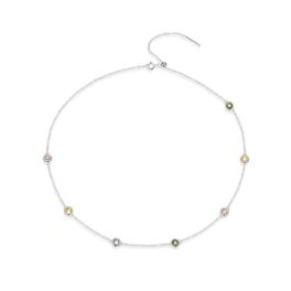 Strieborný náhrdelník so sklenenými korálkami
