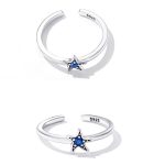 Strieborný prsteň, otvorený, s hviezdicou