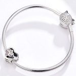 Strieborný prívesok, srdce so psou labkou