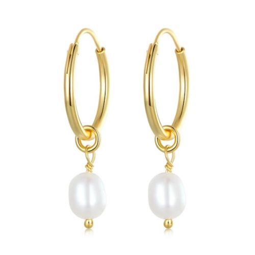 Ezüst fülbevaló gyöngyökkel