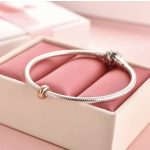 Strieborná zarážka 2 ks + handrička, ružové zlato