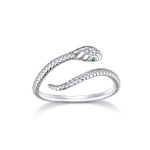 Strieborný prsteň, had, striebro