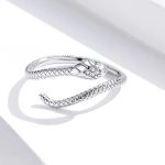 Strieborný prsteň, had, striebro