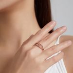 Strieborný prsteň, had, ružové zlato