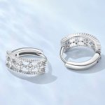 Strieborné náušnice s bielym kryštálom