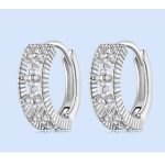 Strieborné náušnice s bielym kryštálom