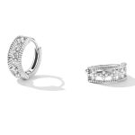 Strieborné náušnice s bielym kryštálom