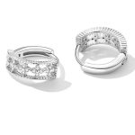 Strieborné náušnice s bielym kryštálom