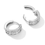 Strieborné náušnice s bielym kryštálom