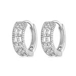 Strieborné náušnice s bielym kryštálom