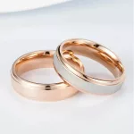 Pánsky snubný prsteň, nerezová oceľ, ružové zlato, veľkosť 9