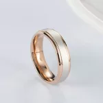 Dámsky snubný prsteň, nerez, ružové zlato, veľkosť 7