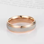 Dámsky snubný prsteň, nerez, ružové zlato, veľkosť 7