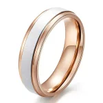 Dámsky snubný prsteň, nerez, ružové zlato, veľkosť 8