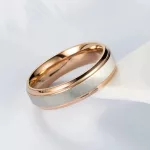 Dámsky snubný prsteň, nerez, ružové zlato, veľkosť 9