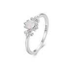 Strieborný prsteň, opál, veľkosť 6