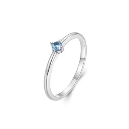 Ezüst gyűrű kék cirkóniumkristállyal, 7-es méret