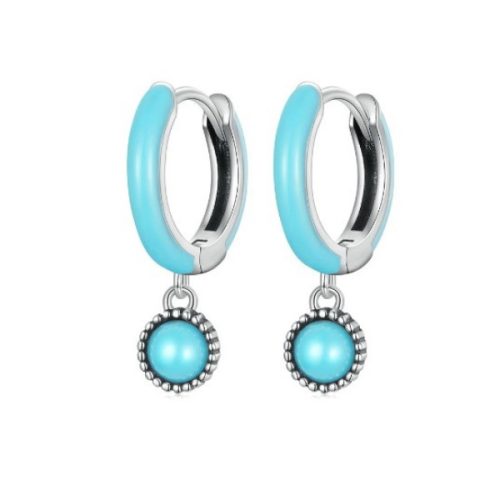 Strieborné náušnice s tyrkysom