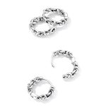 Strieborné náušnice, tvar retiazky