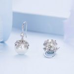 Strieborné náušnice, kvetinové perly