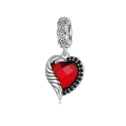 Strieborné kúzlo, okrídlené srdce