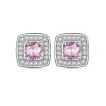 Strieborné dámske náušnice s fialovým kryštálom