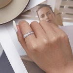 Strieborný dámsky prsteň s bielym krištáľom, veľkosť 7