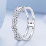 Strieborný dámsky prsteň, zapletaný, veľkosť 8