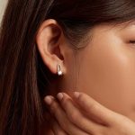 Ezüst fülbevaló, elegáns