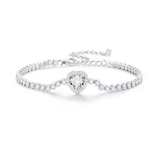 Ezüst karkötő szívmotívummal