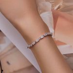 Ezüst karkötő, lánc és cirkóniumkristály