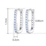 Ezüst fülbevaló, négyzet alakú, opál kék