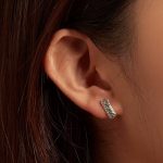 Ezüst fülbevaló, mintás vintage