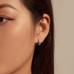 Ezüst fülbevaló, mintás vintage