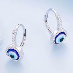 Ezüst fülbevaló, szem