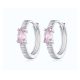 Strieborné náušnice s ružovým kryštálom