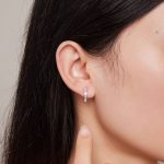 Strieborné náušnice s ružovým kryštálom