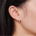 Strieborné náušnice s ružovým kryštálom