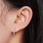 Strieborné náušnice s ružovým kryštálom