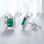 Ezüst fülbevaló, szögletes