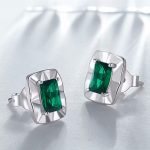 Ezüst fülbevaló, szögletes