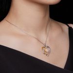 Strieborný náhrdelník s príveskom moissanitové srdce