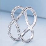 Strieborný prsteň, dvojitý, veľkosť 8