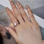 Dámsky zásnubný prsteň, strieborný, veľkosť 7