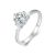 Strieborný zásnubný prsteň s moissanitovým kryštálom, veľkosť 9